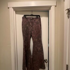We The Free Paisley Flare Jeans - Brown , Pale Mauve, Pale able